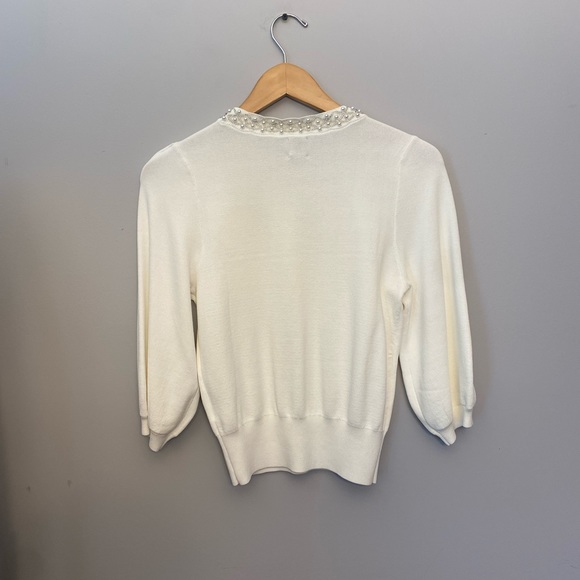 White H&M sweater with beading, size XS - Picture 5 of 10